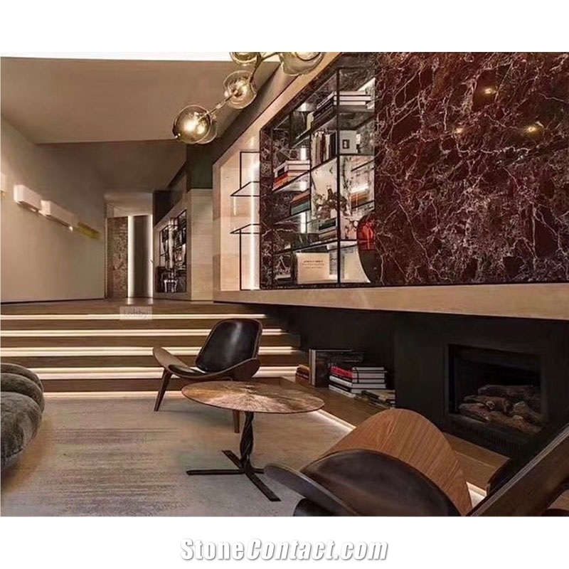 Rosso Levanto Marble Tiles Italian Dark Red Floor Tile