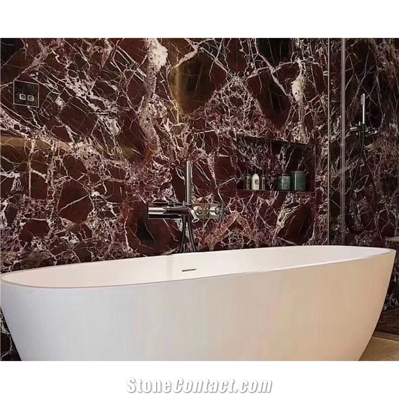 Rosso Levanto Marble Tiles Italian Dark Red Floor Tile