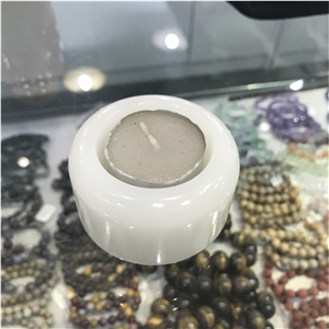 Wholesales Customize White Onyx Candle Holder For Hotel Home
