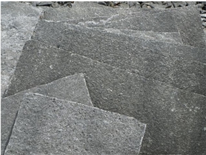 Black Porphyry Hand Cut Paving Tiles