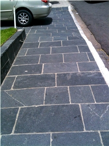 Black Porphyry Hand Cut Paving Tiles