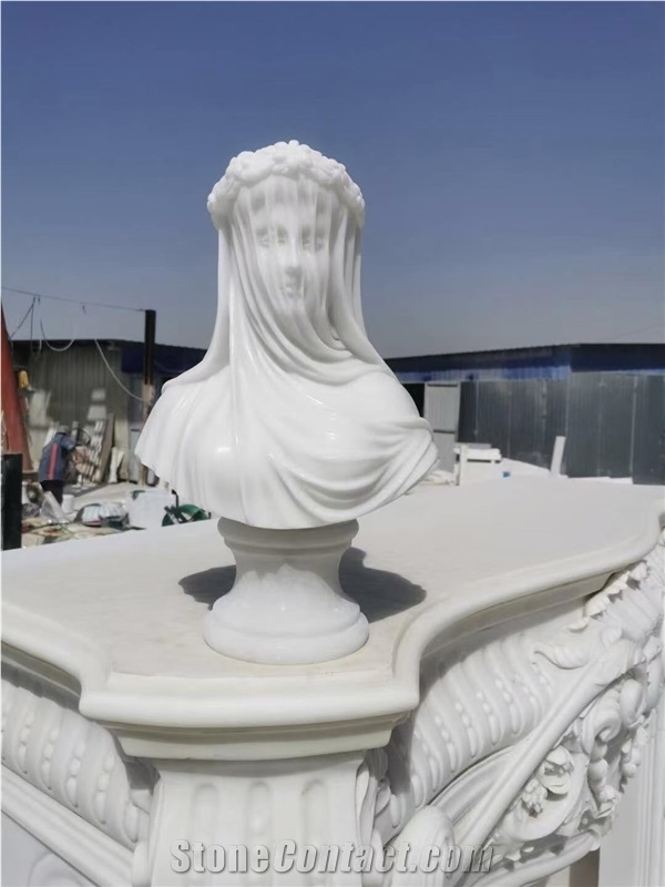 Carving Stone Head Statue Marble Carrara Abstract Art Sculpture