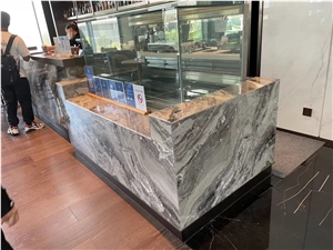 Commercial Stone Counters Marble Venice Brown Reception Tops