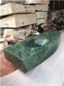 Interior Bathroom Stone Washbasin Rose Travertine Round Sink