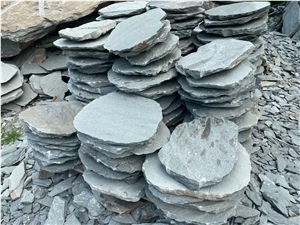 Irregular Flagstone Grey Quartzite Stepping Courtyard Pavers