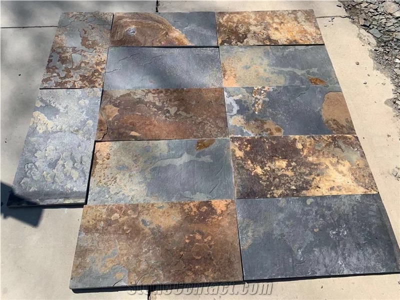 Irregular Flagstone Grey Quartzite Stepping Courtyard Pavers