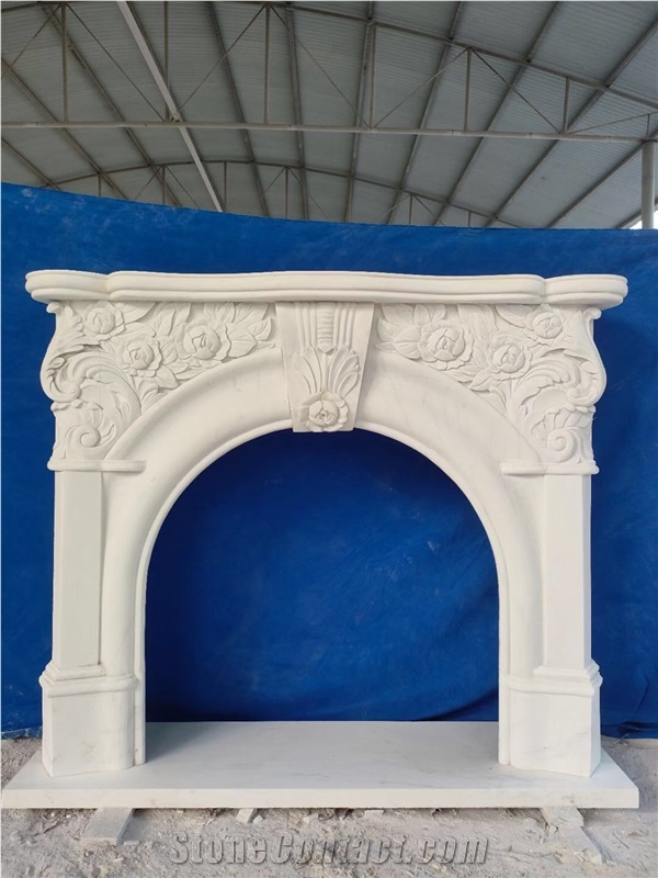 Outdoor Stone Fireplace Mantel Sculpture Limestone Fireplace