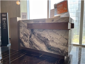 Prefab Stone Hotel Bar Tops Marble Venice Brown Bar Countertop