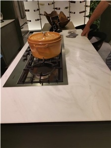Prefab Stone Kitchen Bar Tops Marble Calacatta Oro Benchtops