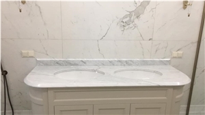 Prefab Stone Wrapped Reception Counters Travertine Bar Tops
