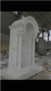 Stone Columbarium Marble Sculptured Family Mausoleum Burial
