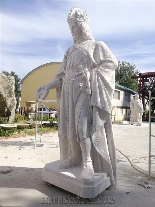 Stone Garden God Of War Statue Travertine Human Sculpture
