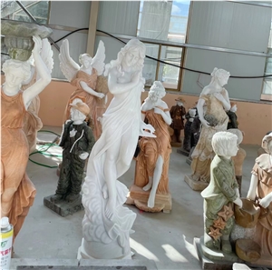 Stone Garden Sculpture Travertine Classic Human David Statue