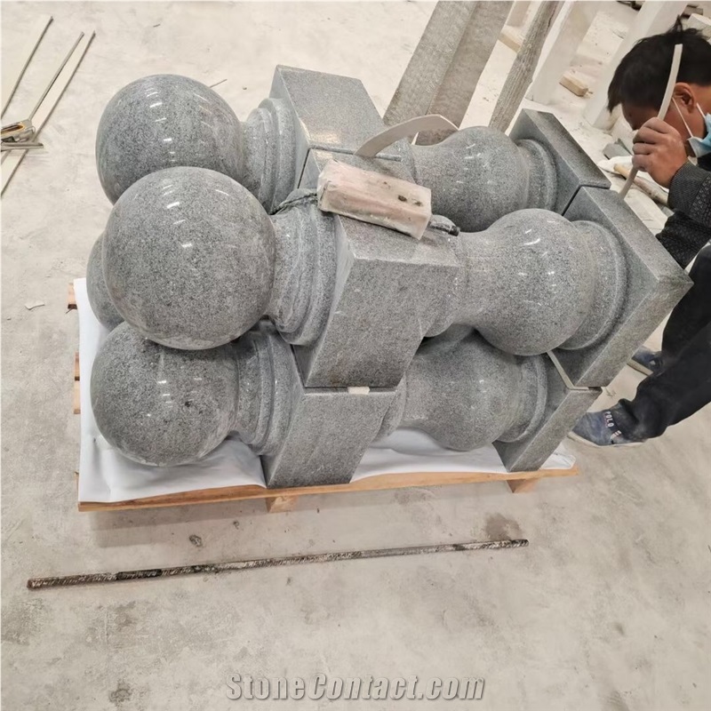 Stone Handrail Column Grey Granite Pilasters Column Shafts