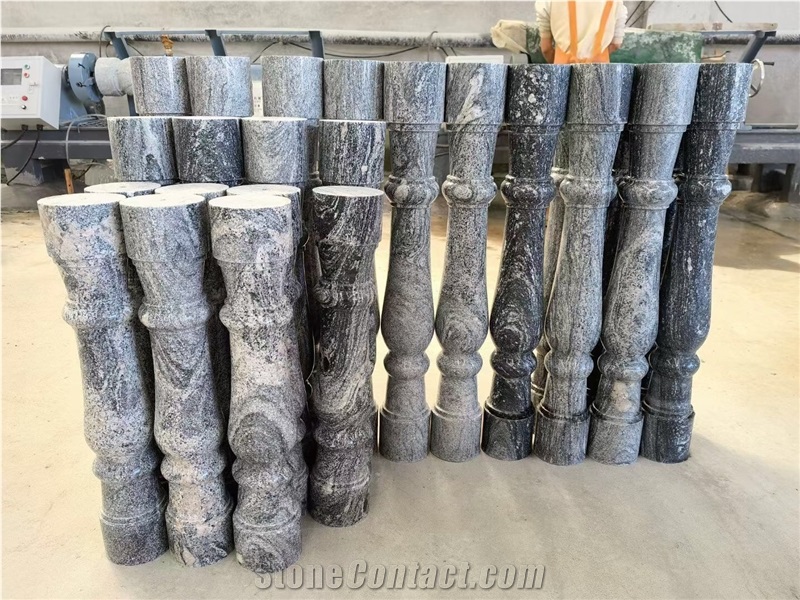 Stone Handrail Column Grey Granite Pilasters Column Shafts