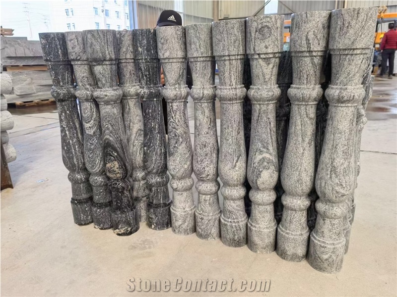 Stone Handrail Column Grey Granite Pilasters Column Shafts