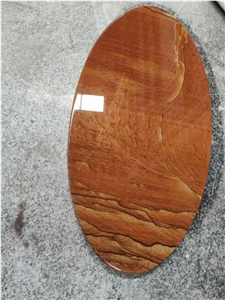 Stone Home Furniture Glaze Oval Sandstone Hotel Dining Table