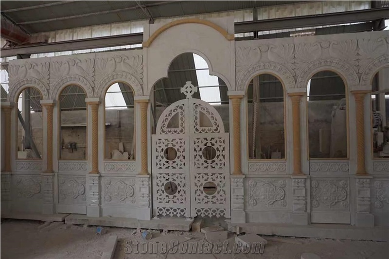 Stone Relief Sculpture For Church Marble Laser Etching Panel