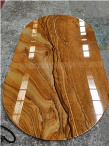Stone Restaurant Table Tops Glazed Sandstone Oval Cafe Table