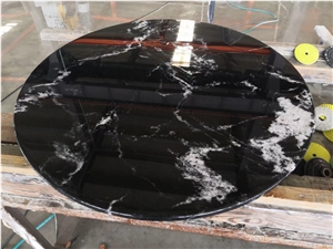 Stone Table Tops Granite Manhattan Black Round Cafe Table