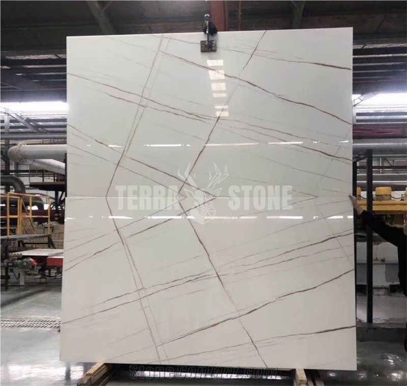 Bookmatched White Marble Nano Artificial Crystal Stone Price