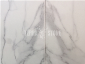 Bookmatched White Marble Nano Artificial Crystal Stone Price