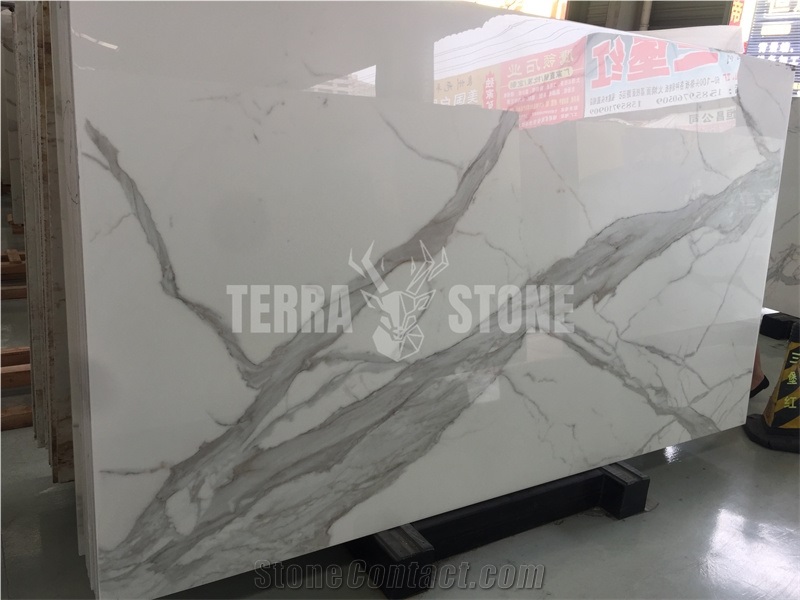 Calacatta Nano Crystallized Glass Stone Slabs Nano Panel