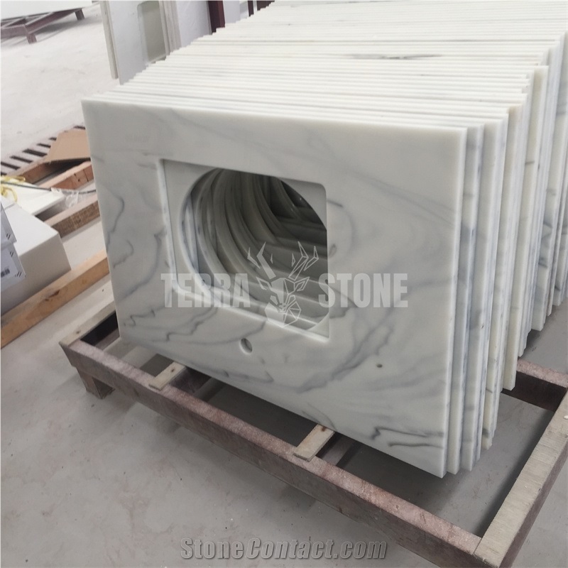 Nano Crystallized Glass Stone Double Sink Vanity Tops