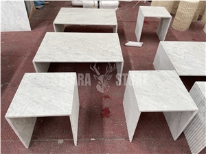 Carrara White Marble Custom Commercial Tables- Coffee Table Natural Stone