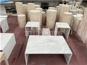 Carrara White Marble Custom Commercial Tables- Coffee Table Natural Stone