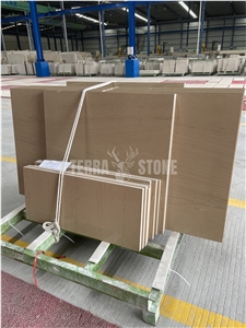 French Wooden Limestone Brown Stone Tiles Wall Cladding Tile