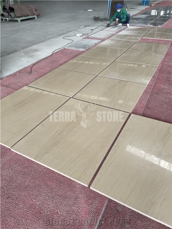 French Wooden Limestone Brown Stone Tiles Wall Cladding Tile