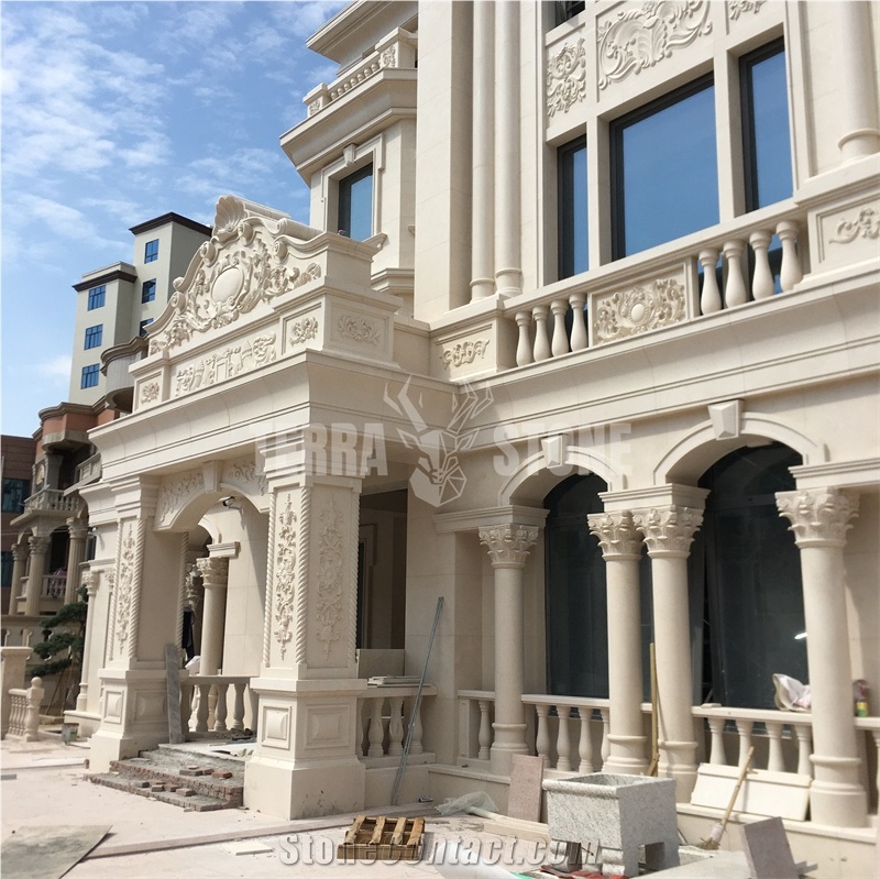 Limestone Villa Column Pillar Balustrade