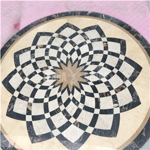 Marble Round Waterjet Medallion Carpet