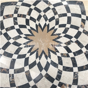 Marble Round Waterjet Medallion Carpet