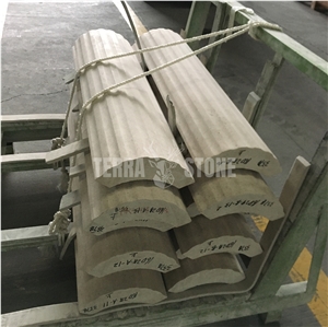 Natural Stone Carved Column Beige Outdoor Limestone Pillar