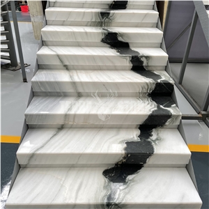 Panda White Marble Stone Stair Steps Staircase Threshold