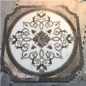 Villa Waterjet Marble Floor Stone Tiles Medallion
