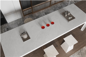 Aurora Grey Sintered Stone Dining Table BS-JS-S-240T33 Aurora Grey Sintered Stone Dining Table BS-JS-S-240T33
