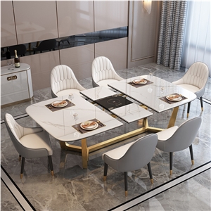 Fashion Fish Maw White Sintered Stone Dining Table BS-JJ-213