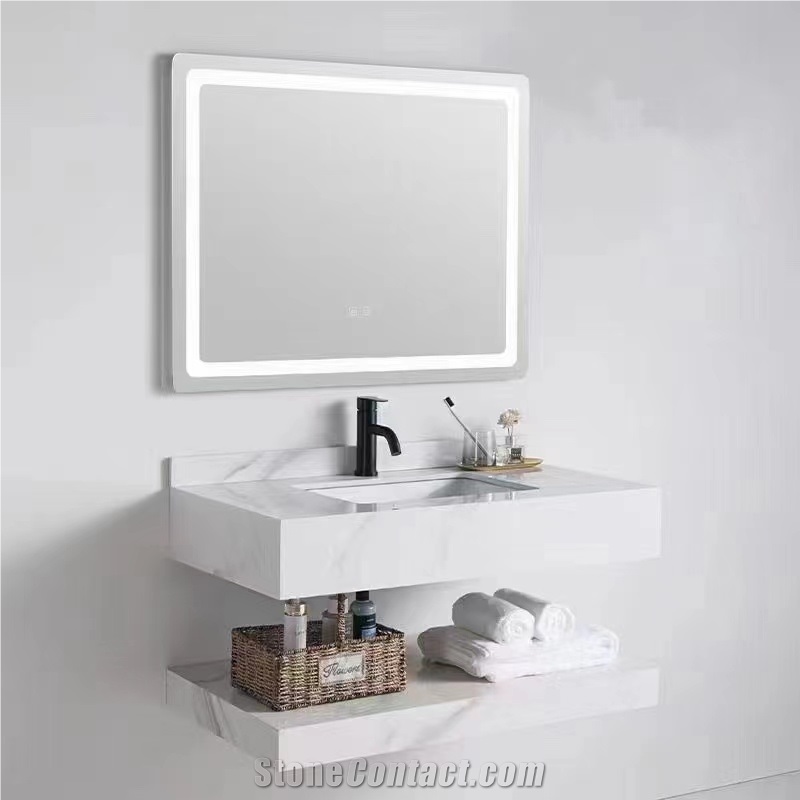 Fish Maw White Sintered Stone Bathroom Sink BS-LSJ-XST05