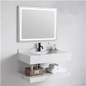 Fish Maw White Sintered Stone Bathroom Sink BS-LSJ-XST05