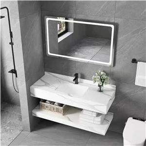 Fish Maw White Sintered Stone Bathroom Sink BS-LSJ-XST05