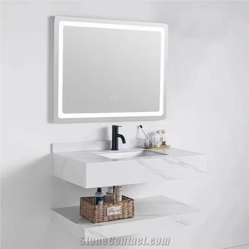 Fish Maw White Sintered Stone Bathroom Sink BS-LSJ-XST05