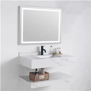 Fish Maw White Sintered Stone Bathroom Sink BS-LSJ-XST05