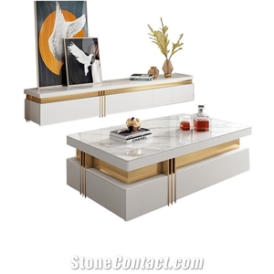 Polished Fish Maw White Sintered Stone Furniture BS-JJ-689
