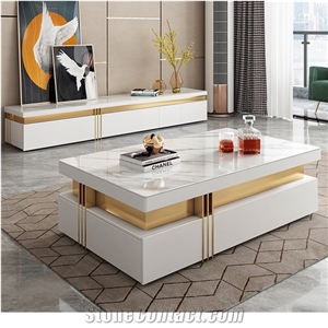 Polished Fish Maw White Sintered Stone Furniture BS-JJ-689