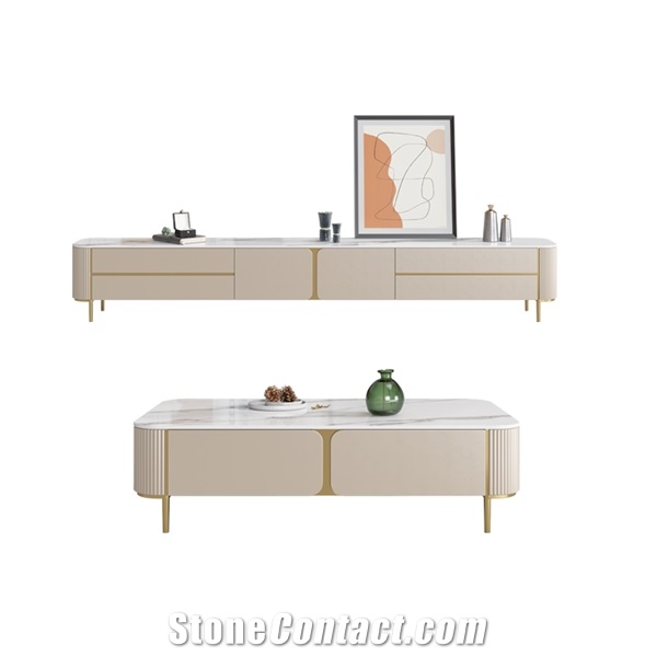 Polished Fish Maw White Sintered Stone Furniture BS-JJ-8862