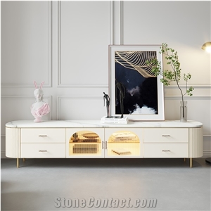 Polished Fish Maw White Sintered Stone Table Top BS-JJ-819