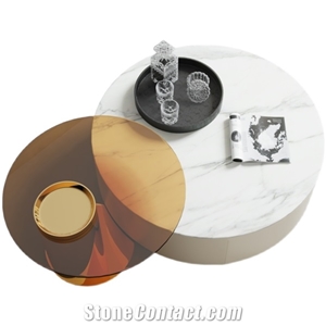 Polished Fish Maw White Sintered Stone Table Top BS-JJ-819
